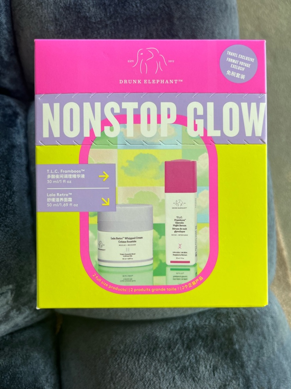 BNIB - Drunk Elephant - the nonstop glow kit - serum &  moisturizer $150